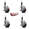 Service Caster 3.5'' Maroon Poly Swivel 1'' Expanding Stem Caster Set with Brake, 4PK SCC-EX20S3514-PPUB-MRN-TLB-1-4 - alternate 4